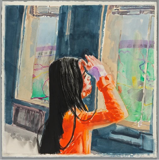 Qianxi 2, kleurpotlood en aquarelverf op papier, 55 x 55 cm, 2015.